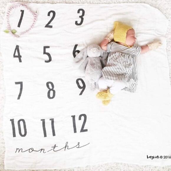 BATZ KIDS Milestone Blanket Months Cotton/Bamboo - Picture 1 of 7
